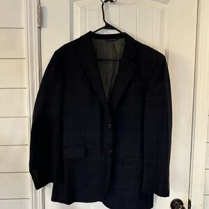 Brooks Brothers Men's E.Thomas Cashmere and Wool Blazer Blue Window Pane 40R